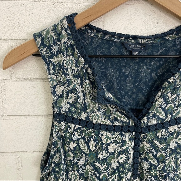 LAST CHANCE ✨ LUCKY BRAND Blue & Green Paisley Sleeveless Top - Picture 5 of 10
